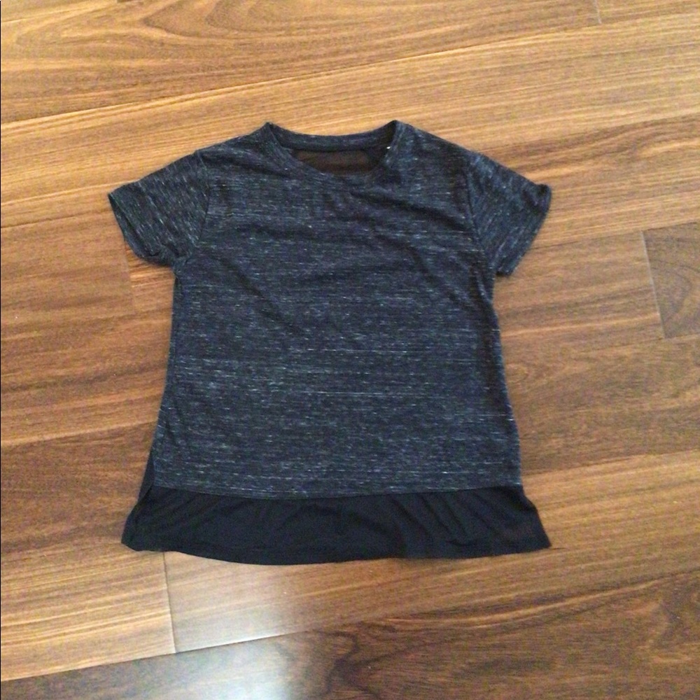 LIKE NEW Zella Girl Mesh Back Black T-Shirt, size L (10/12)